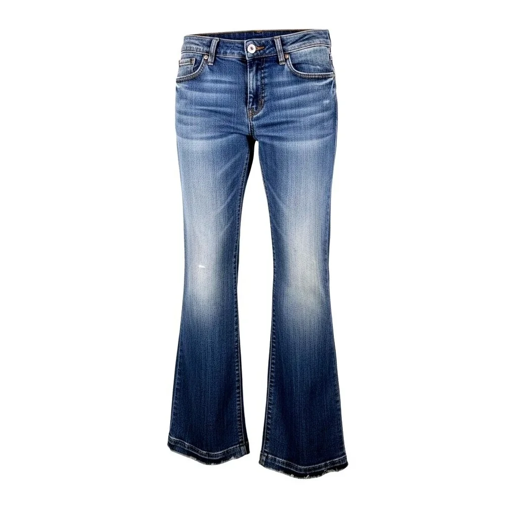 DKNY Jeans Womens 27 Bootcut Cotton Blend Blue Denim Medium Wash Y2K Vintage - Picture 2 of 9